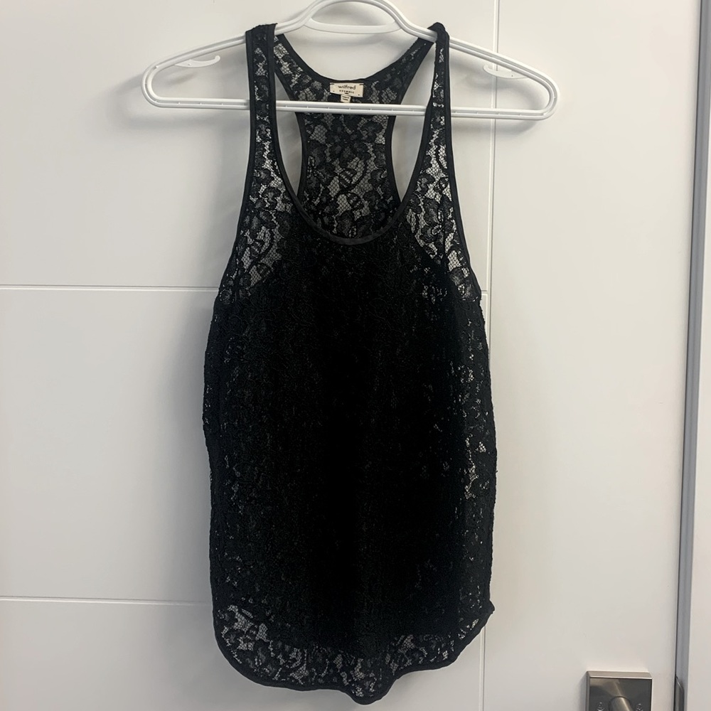 Wilfred racer back lace tank top